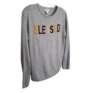 Rachel Zoe Size S Sweater Cozy Cashmere Blend Blessed Light Knit Rolled Edges